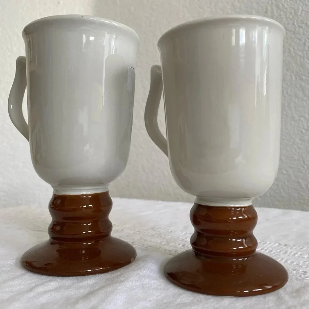 Vintage 1970's 3 Ceramic Irish Coffee Mugs Made in the USA by HALL 1273